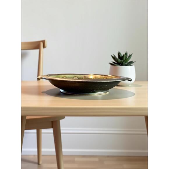 Brad Tucker Cedar Creek Stoneware Serving Platter-NC Studio Pottery-Handled Tray - Picture 2 of 8